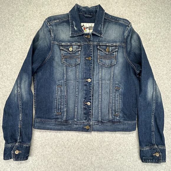 Disney World Denim Jacket Womens Large 50th Anniv Rhinestone Mickey Mouse Back - Picture 8 of 16